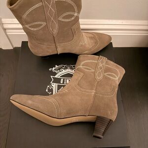 Elegant Taupe Suede Heeled Boots women’s short boots